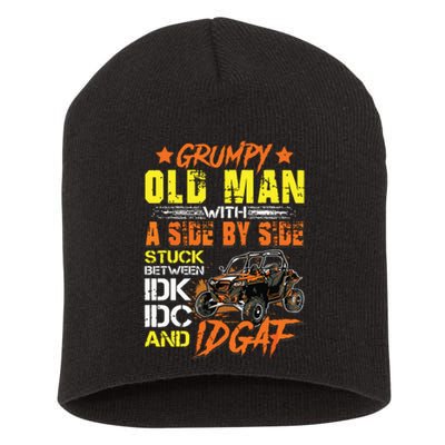 Sxs Utv Grumpy Old Man With Side By Side Short Acrylic Beanie