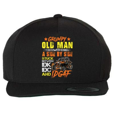 Sxs Utv Grumpy Old Man With Side By Side Wool Snapback Cap