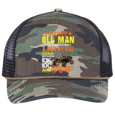 Sxs Utv Grumpy Old Man With Side By Side Retro Rope Trucker Hat Cap