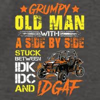 Sxs Utv Grumpy Old Man With Side By Side Vector Backpack