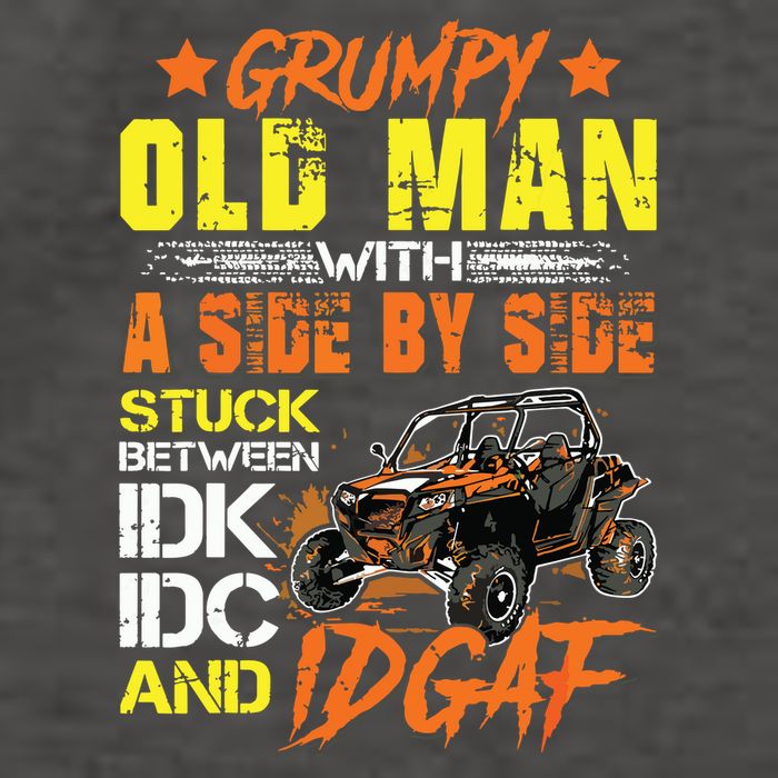 Sxs Utv Grumpy Old Man With Side By Side Vector Backpack