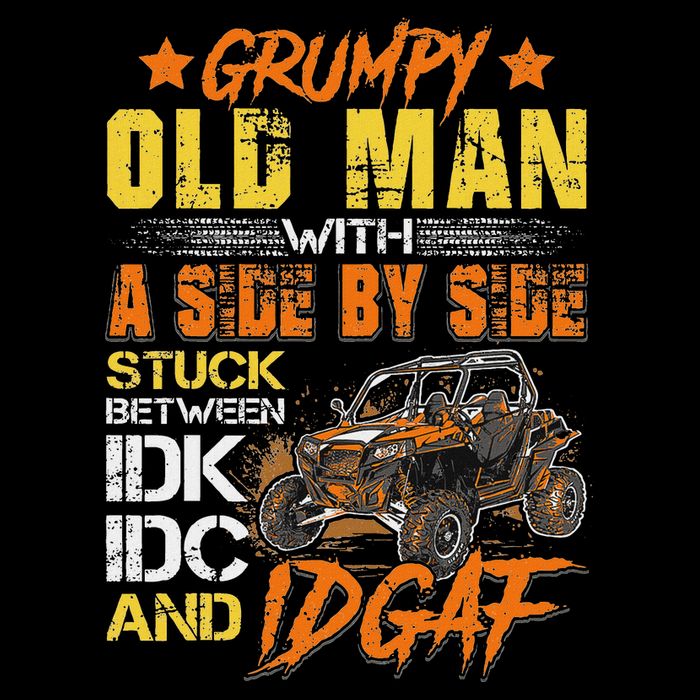 Sxs Utv Grumpy Old Man With Side By Side Flat Bill Trucker Hat