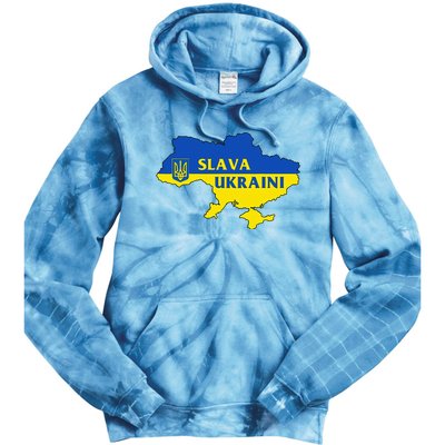 Slava Ukraini Glory To Ukraine Support Ukrainian Flag Tie Dye Hoodie