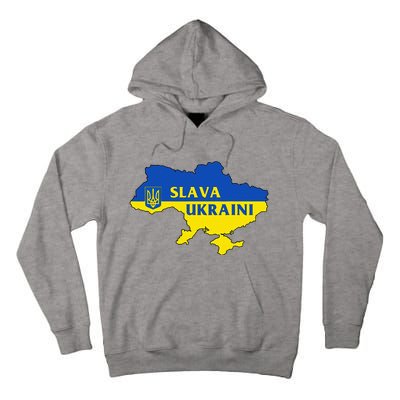 Slava Ukraini Glory To Ukraine Support Ukrainian Flag Tall Hoodie