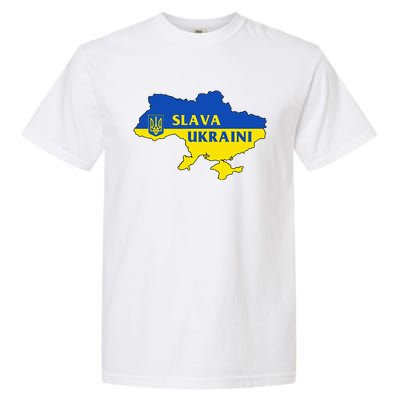 Slava Ukraini Glory To Ukraine Support Ukrainian Flag Garment-Dyed Heavyweight T-Shirt