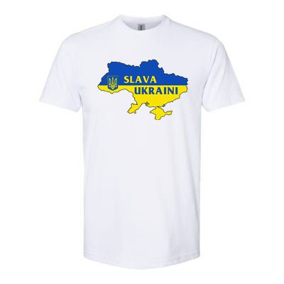 Slava Ukraini Glory To Ukraine Support Ukrainian Flag Softstyle CVC T-Shirt