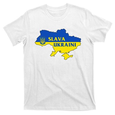 Slava Ukraini Glory To Ukraine Support Ukrainian Flag T-Shirt