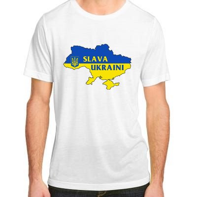 Slava Ukraini Glory To Ukraine Support Ukrainian Flag Adult ChromaSoft Performance T-Shirt