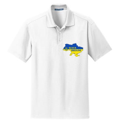 Slava Ukraini Glory To Ukraine Support Ukrainian Flag Dry Zone Grid Polo