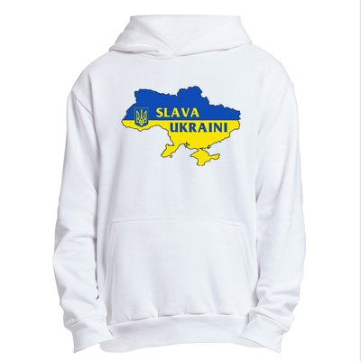 Slava Ukraini Glory To Ukraine Support Ukrainian Flag Urban Pullover Hoodie