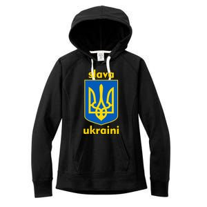 Slava Ukraini Glory To Ukraine Trident Stand Support Women's Fleece Hoodie