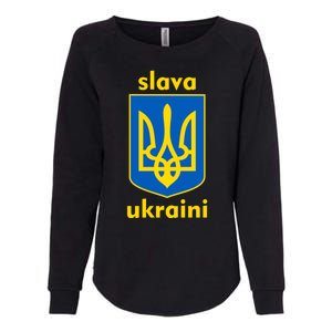 Slava Ukraini Glory To Ukraine Trident Stand Support Womens California Wash Sweatshirt