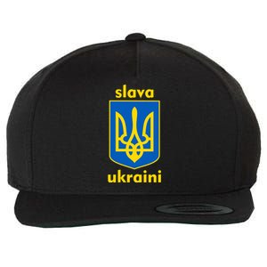 Slava Ukraini Glory To Ukraine Trident Stand Support Wool Snapback Cap