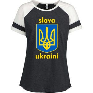 Slava Ukraini Glory To Ukraine Trident Stand Support Enza Ladies Jersey Colorblock Tee