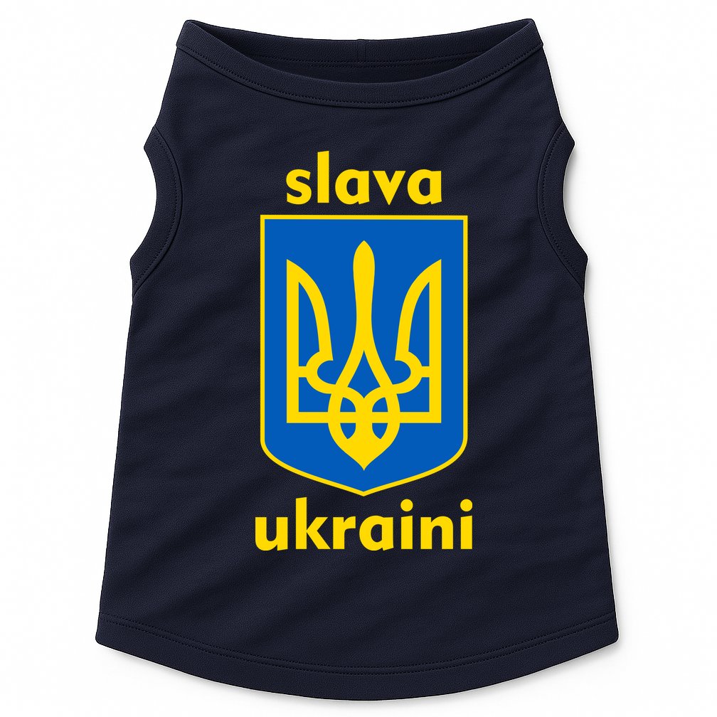Slava Ukraini Glory To Ukraine Trident Stand Support Doggie Tank