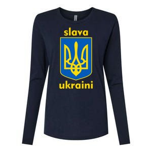 Slava Ukraini Glory To Ukraine Trident Stand Support Womens Cotton Relaxed Long Sleeve T-Shirt