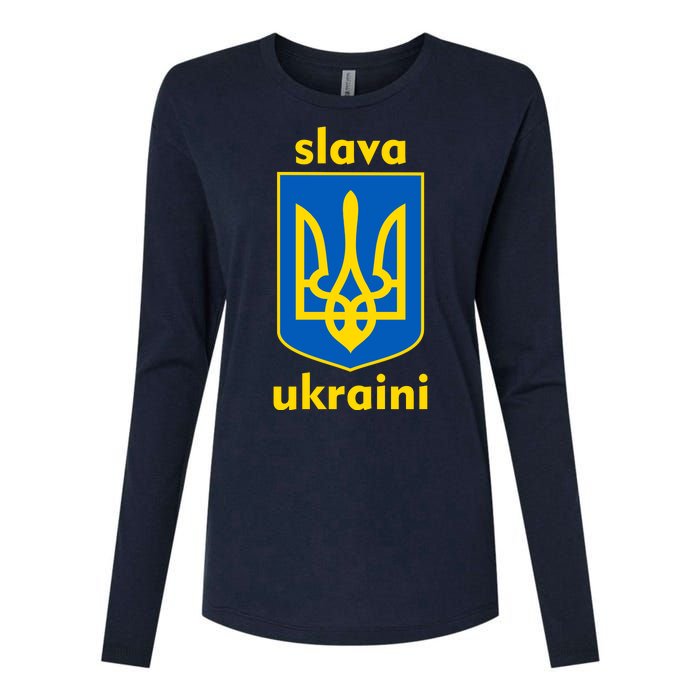 Slava Ukraini Glory To Ukraine Trident Stand Support Womens Cotton Relaxed Long Sleeve T-Shirt