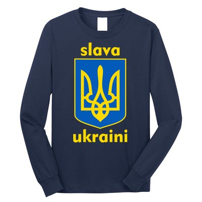 Slava Ukraini Glory To Ukraine Trident Stand Support Long Sleeve Shirt