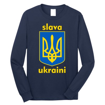 Slava Ukraini Glory To Ukraine Trident Stand Support Long Sleeve Shirt