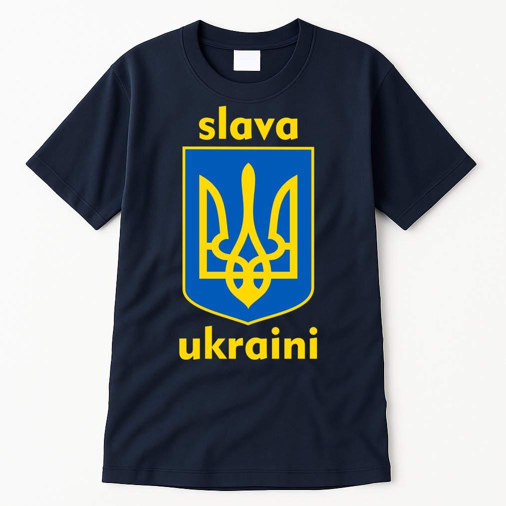 Slava Ukraini Glory To Ukraine Trident Stand Support Tall T-Shirt