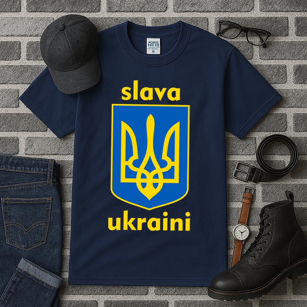 Slava Ukraini Glory To Ukraine Trident Stand Support Tall T-Shirt