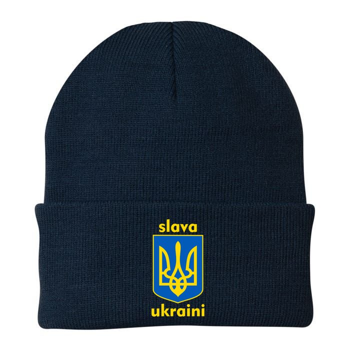 Slava Ukraini Glory To Ukraine Trident Stand Support Knit Cap Winter Beanie