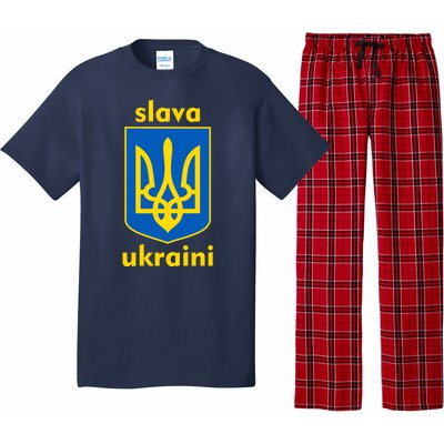 Slava Ukraini Glory To Ukraine Trident Stand Support Pajama Set