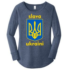 Slava Ukraini Glory To Ukraine Trident Stand Support Women's Perfect Tri Tunic Long Sleeve Shirt