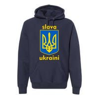 Slava Ukraini Glory To Ukraine Trident Stand Support Premium Hoodie