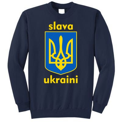 Slava Ukraini Glory To Ukraine Trident Stand Support Tall Sweatshirt