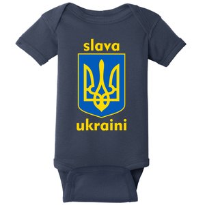 Slava Ukraini Glory To Ukraine Trident Stand Support Baby Bodysuit