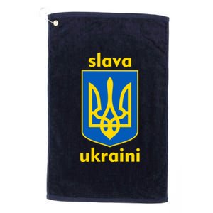 Slava Ukraini Glory To Ukraine Trident Stand Support Platinum Collection Golf Towel