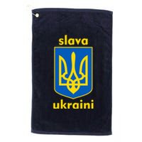 Slava Ukraini Glory To Ukraine Trident Stand Support Platinum Collection Golf Towel