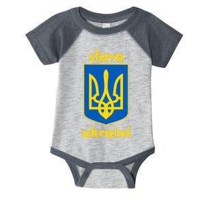 Slava Ukraini Glory To Ukraine Trident Stand Support Infant Baby Jersey Bodysuit