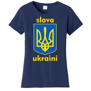 Slava Ukraini Glory To Ukraine Trident Stand Support Women's T-Shirt