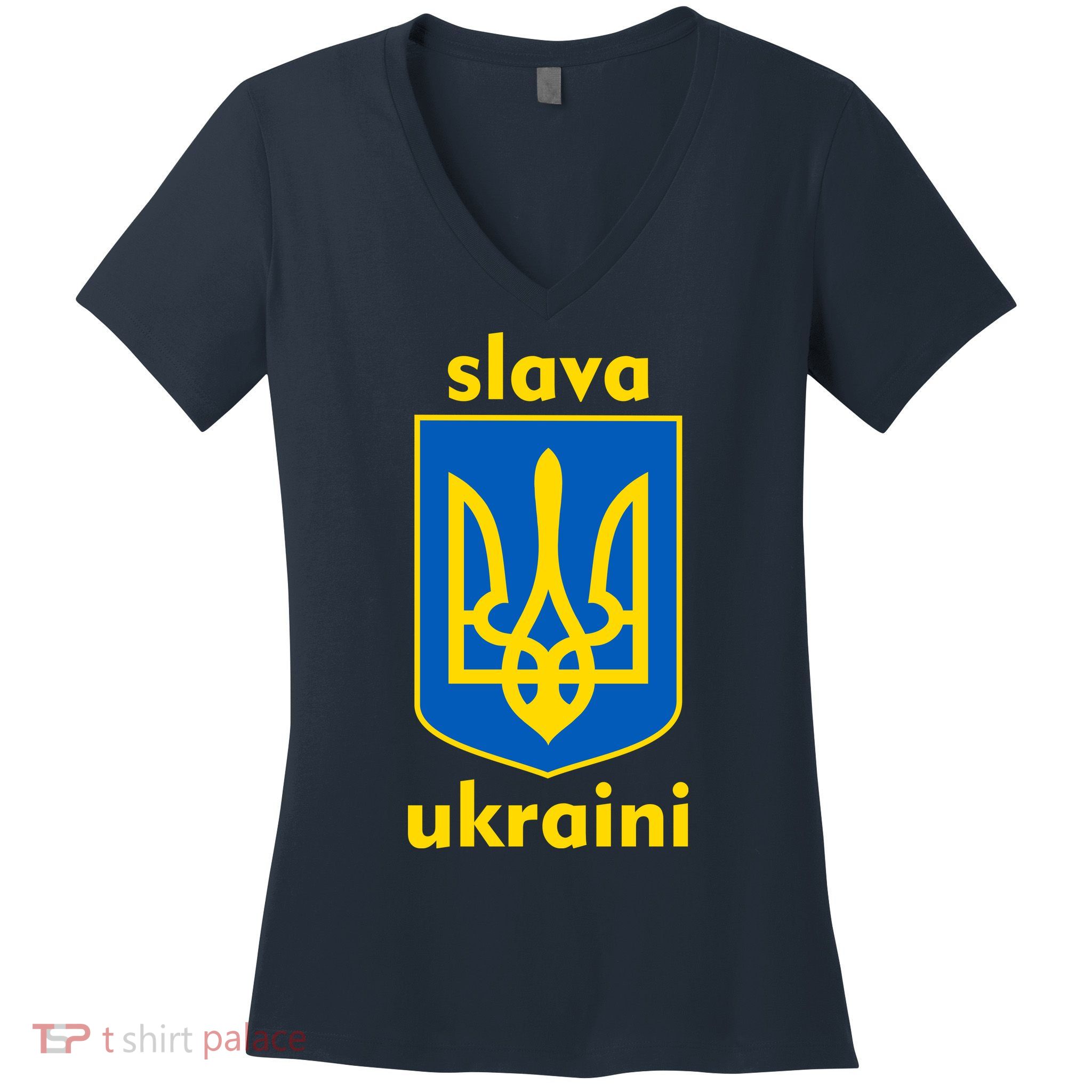 Slava Ukraini Glory To Ukraine Trident Stand Support Women's V-Neck T-Shirt