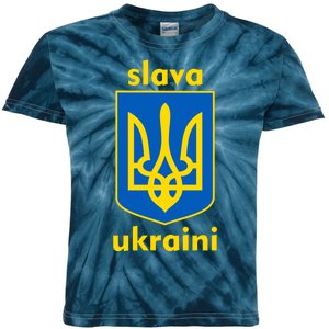 Slava Ukraini Glory To Ukraine Trident Stand Support Kids Tie-Dye T-Shirt