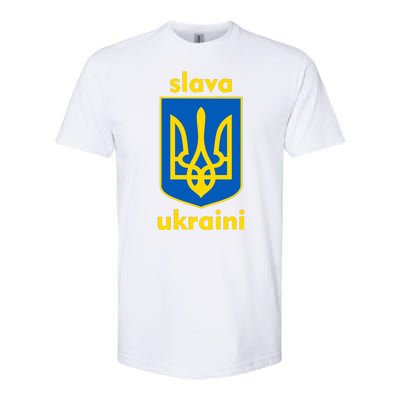 Slava Ukraini Glory To Ukraine Trident Stand Support Softstyle CVC T-Shirt