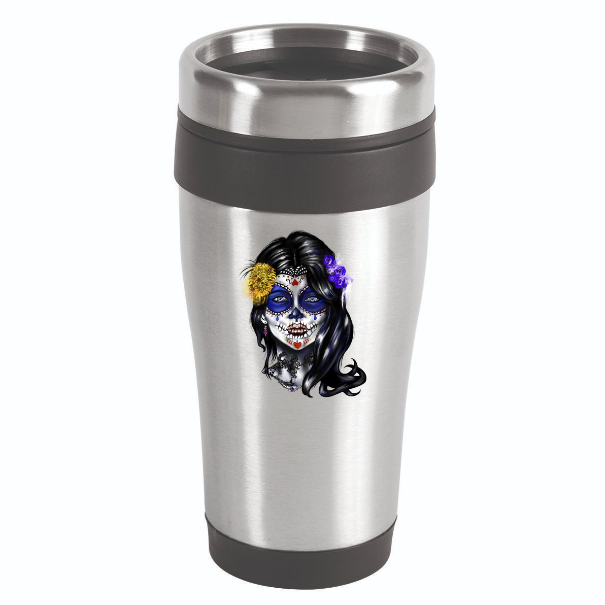 Sugar Face Front 16oz Travel Tumbler