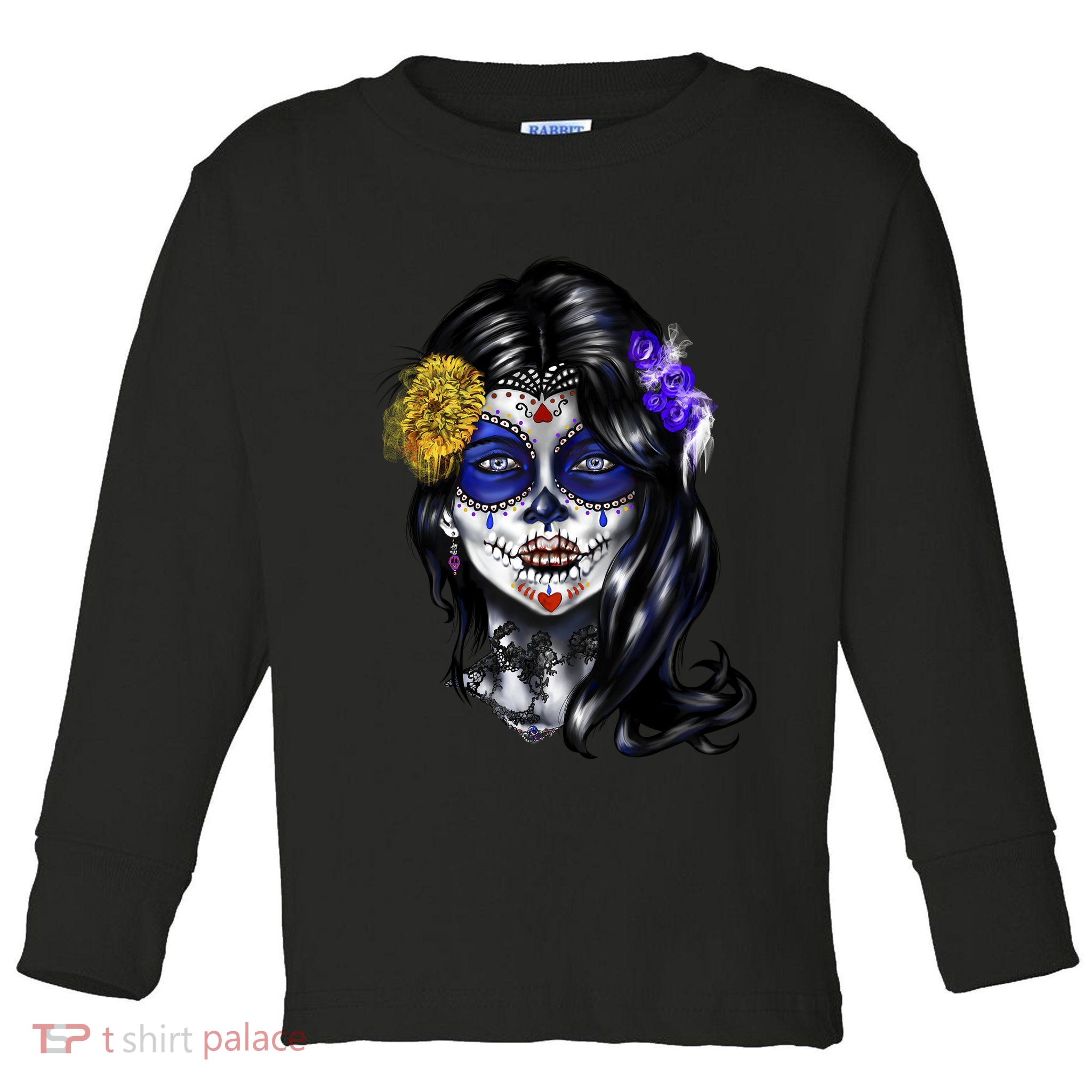 Sugar Face Front Toddler Long Sleeve Shirt