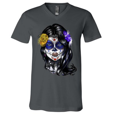 Sugar Face Front V-Neck T-Shirt