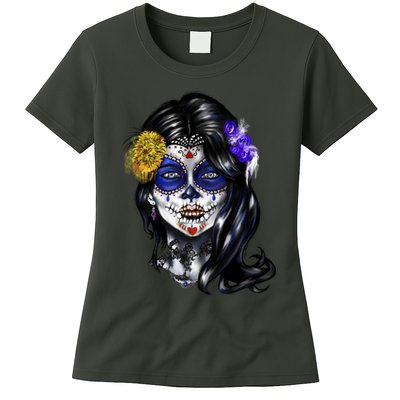 Sugar Face Front Womens T-Shirt