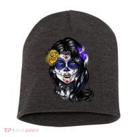 Sugar Face Front Short Acrylic Beanie
