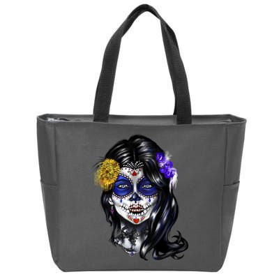 Sugar Face Front Zip Tote Bag