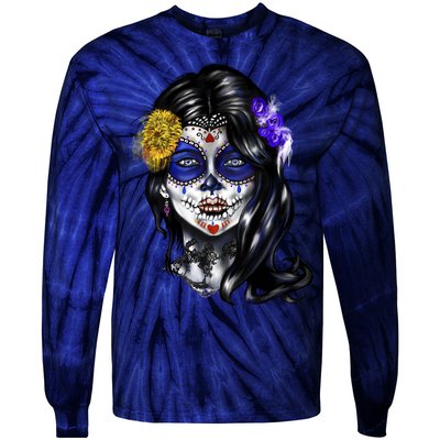 Sugar Face Front Tie-Dye Long Sleeve Shirt