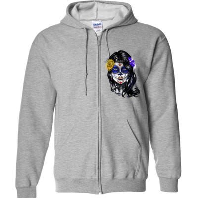 Sugar Face Front Full Zip Hoodie