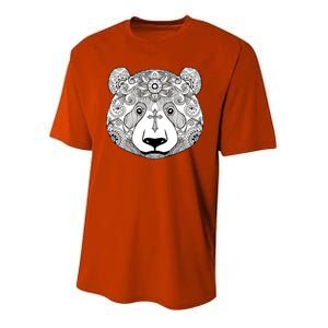 Sugar Flower Grey Style Panda Bear Youth Performance Sprint T-Shirt