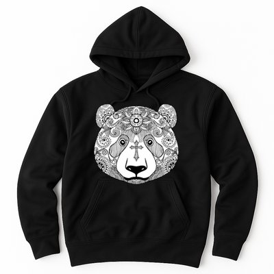 Sugar Flower Grey Style Panda Bear Hoodie