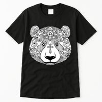 Sugar Flower Grey Style Panda Bear Tall T-Shirt