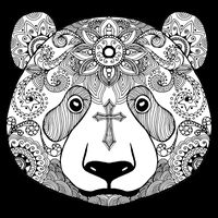 Sugar Flower Grey Style Panda Bear 16 in Basic Backpack